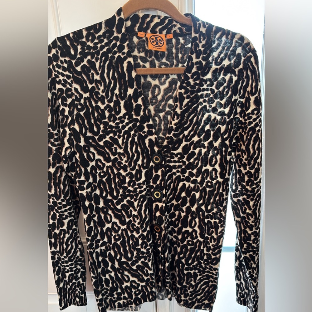 Tory Burch Leopard Cardigan